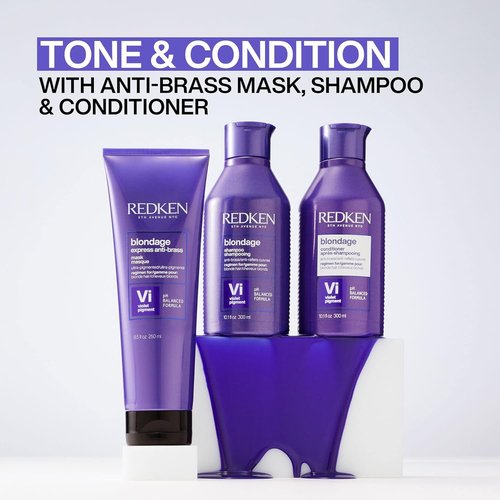 Redken Blondage Purple Conditioner - Tones & Moisturizes Brassy Blonde Hair | 8.5 oz