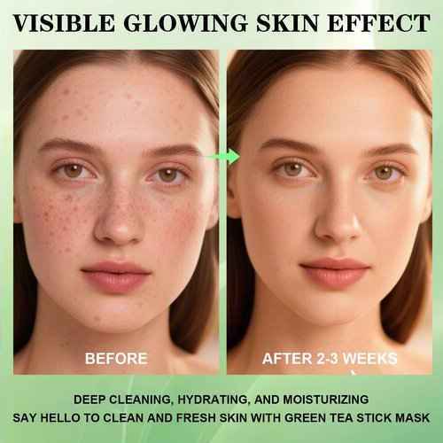Green Tea Deep Cleanse Mask, Blackhead Remover with Green Tea Extract, Deep Cleanse Mask Stick for Face Deep Pore Cleansing, Oil Control, Moisturizing, and Shrink Blackheads for Men and Women, 2PCS