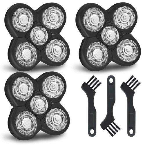 3 PCS Blades Refills for Freebird Head Shaver, 5 Blades Razor Replacement Heads Bald Men Freedom Grooming for free bird + 3 Cleaning Brush