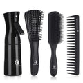 BrushZoo Hair Brush Set - Detangling Brushes for Curly & Natural Hair | Includes Wide Tooth Comb & Spray Bottle
