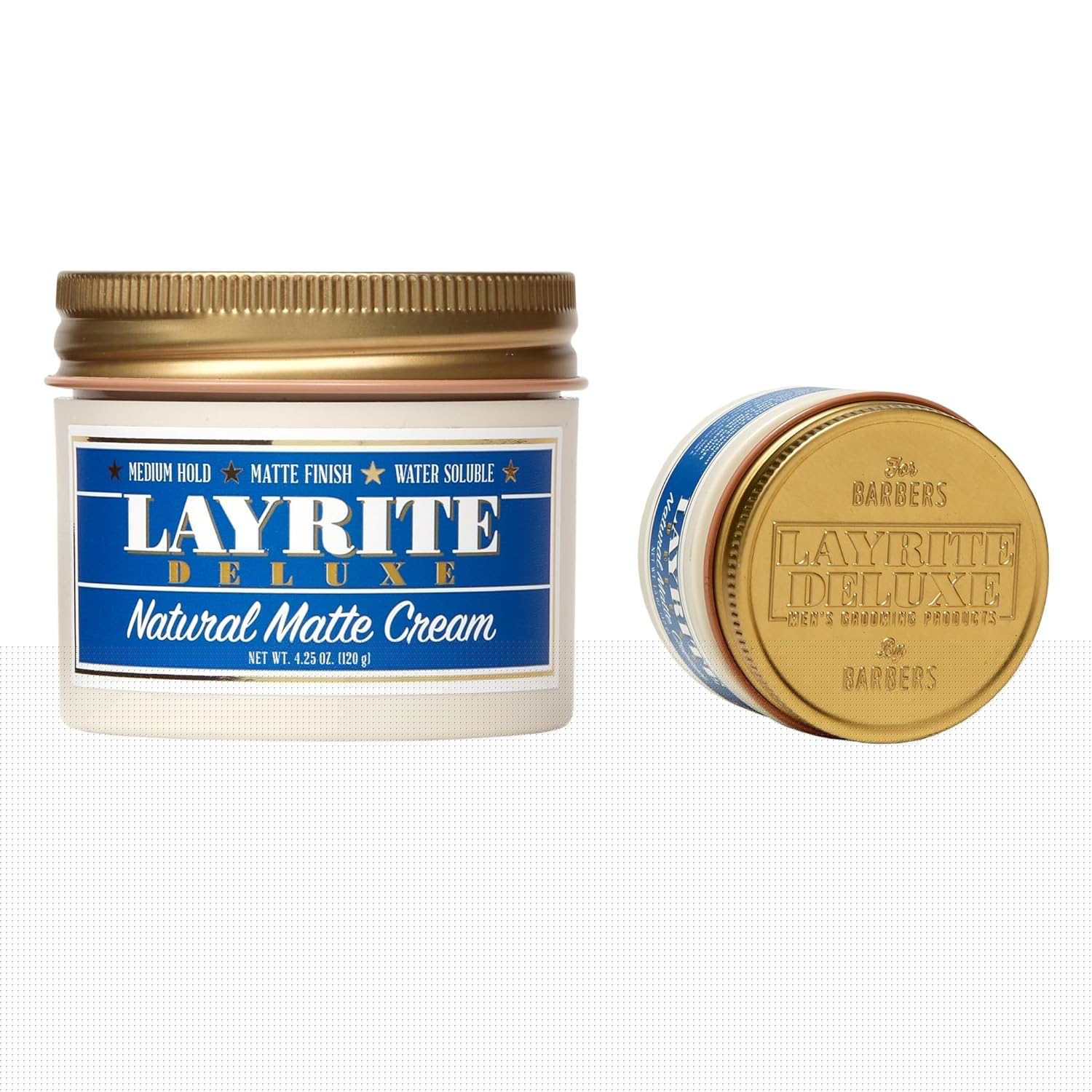 Layrite Deluxe Natural Matte Cream - 4.25 oz & 1.5 oz | Perfect for Effortless Styling