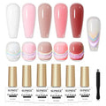 SUPWEE Cat Eye Gel Nail Polish Set With Magnetic, 5 Colors Translucent Nude Pink White Jelly Gel, Universal Rainbow Cat Eye, Glitter Holographic for Home DIY Manicure