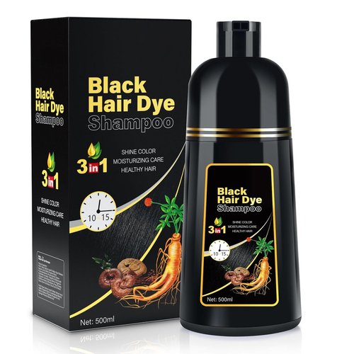 Cosmpro Black Hair Dye Shampoo - 3-in-1 Herbal Formula for Gray Coverage | Natural Black Color for Women
