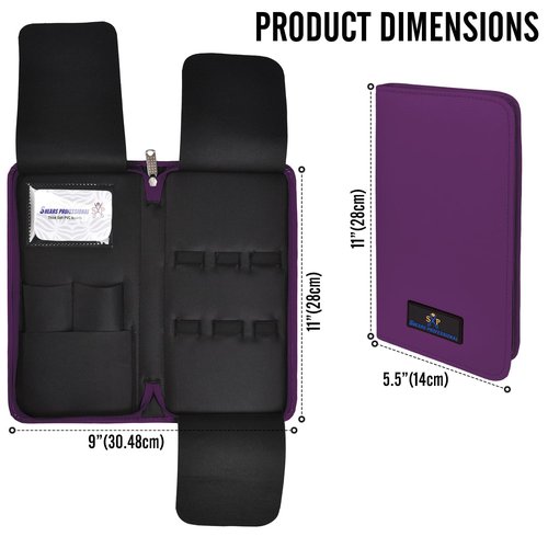 Shears Professional Leather 5 Scissor & Shear Storage Case for Hairstylist - Hairdresser -Scissor Holder Perfect for home-saloon use (Purple)