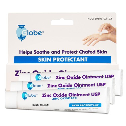 Globe Zinc Oxide 20% Skin Protectant Ointment - 2 oz | Relieves Diaper Rash & Skin Irritations