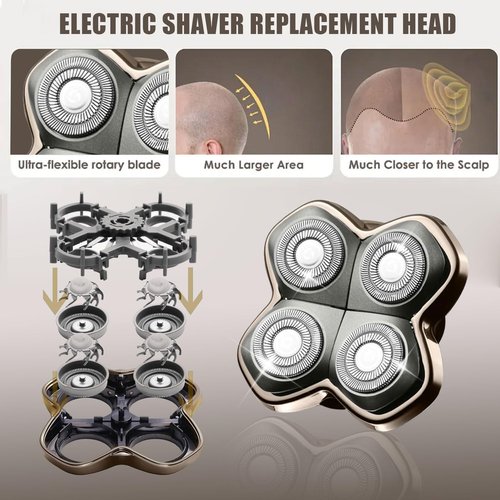 Shaver Replacement Heads Compatible with Skull Head Shaver, Replacement Blade for Pitbull, Butter flykiss pro & Palm for Bald Men 2 Pack