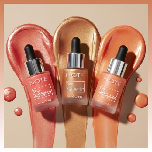 Note Cosmetique Drop Highlighter - Liquid Highlighter with Buildable Coverage - Lightweight Creamy Formula - 03 Candle Light - 0.47 oz