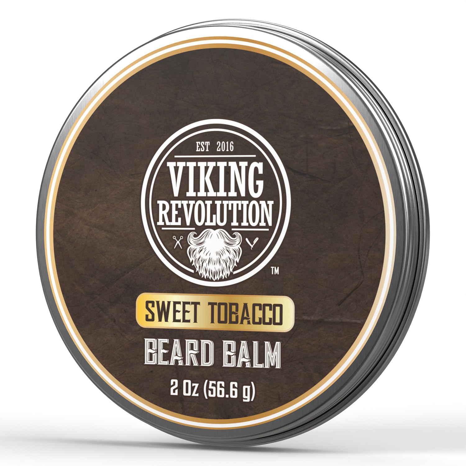 Viking Revolution Beard Balm - Tobacco Scented Moisturizing Butter with Argan & Jojoba Oil | 2oz