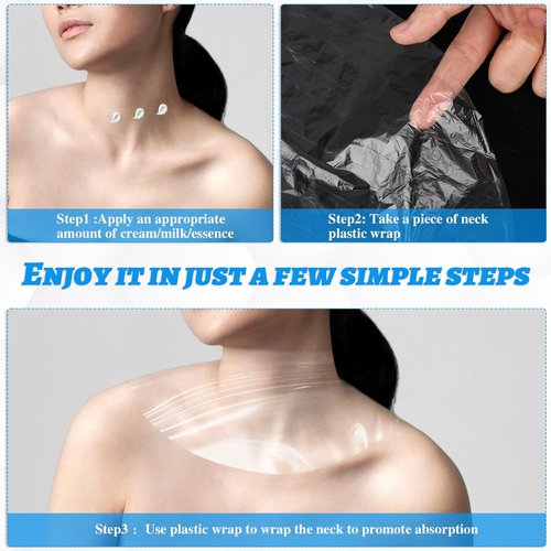 Skiennix Neck Wrinkle Mask - 200 Disposable Sheets for Moisture Locking & Skin Firming