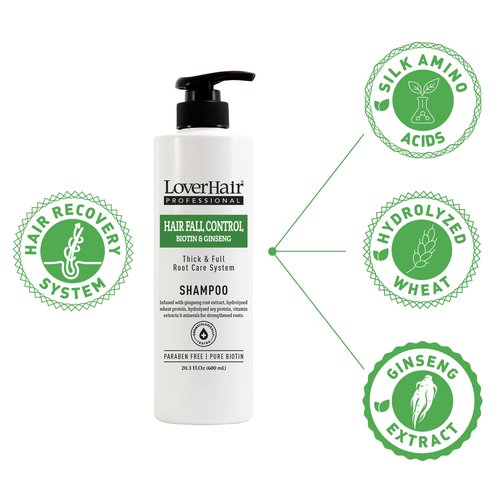 LoverHair Professional Hair Fall Control Shampoo 20.3 fl oz (600ml)