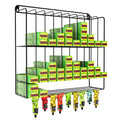 IKARE Hair Color Organizer Rack - Metal Tube Storage, Wall-Mounted Holder with Dye Paste Hanging Space for Salon, Beauty, Home