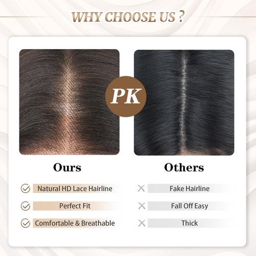 PREMPO 13x6 Lace Front Wigs, 28 Inch Wavy Wig Pre Plucked 180% Density Wear and Go Glueless Wigs As Human Hair Heat Resistant Synthetic Wig with Baby Hair, Natural Black Wig