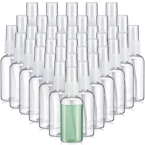 Uiifan 100 Pcs Mini Clear Spray Bottles 1 oz Small Empty Plastic Fine Mist Spray Bottles with Small Funnels for Essential Oils Travel Alcohol Perfumes
