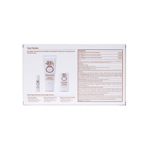 Sun Bum Mineral Road Tripper - Travel Sized Sun Care Pack with Sunscreen Lotion, Face Stick, and Lip Balm - Broad Spectrum UVA/UVB Protection - Hawaii 104 Act Compliant - TSA Friendly