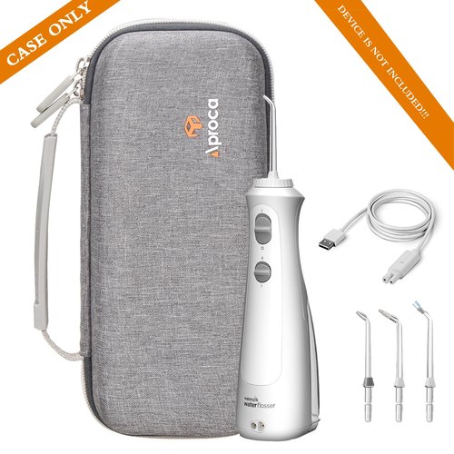 Aproca Case Compatible with Waterpik WF-20 / WF-02 Cordless Water Flosser, Storage Portable Bag for Accessories -Grey (Case Only)