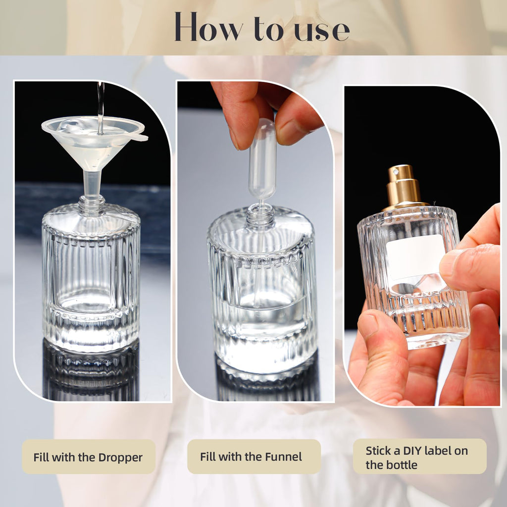 ZHENGYAOYANG 3 Packs Mist Spray Bottle, Small Cologne Travel Spray Bottles, 50ML Reusable Perfume Spray Bottle for Sample Dispenser, Liquid Cosmetic and Home Decor, White Cap