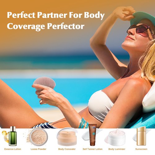Extra Large Body Makeup Brush, Professional Self Tan Brush for Flawless Application, Wide Headed Body Bronzer & Leg Makeup Applicator, Streak-Free Blending Brush for Back & Arms (Gold)
