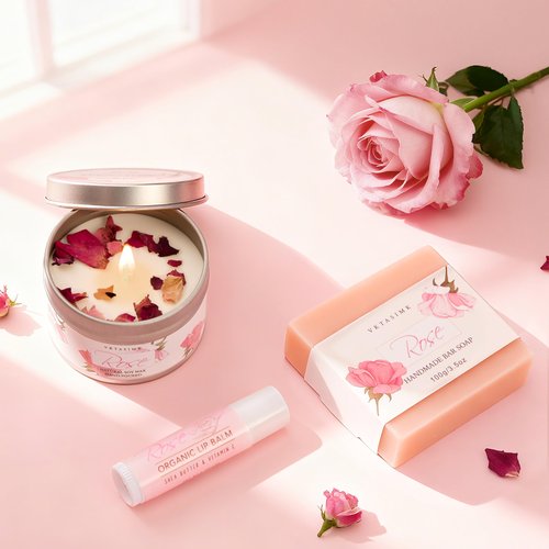 Gifts for Women, Birthday Gifts for Women, Bath and Body Gift Basket Mothers Day Gifts, Rose Home Spa Set Self Care Gift, Thank You for Mom Sister Her Teacher Friends Friendship