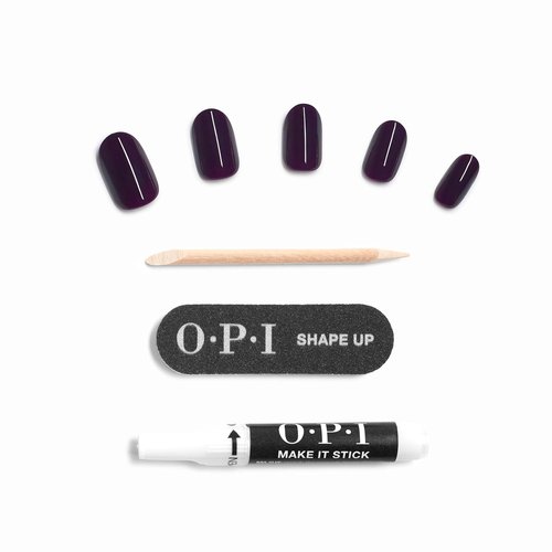 OPI Press On Nails - Short Round & Squoval Styles | 24 Count With Nail Glue | Long Lasting & Reusable