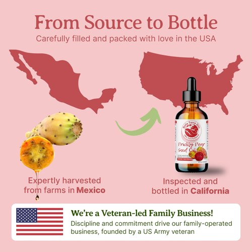 Bella Terra Oils - Prickly Pear Seed Oil 8 oz - The Symmetry of Cactus Extract & Barbary Fig, Overflowing with Vitamin B & Zinc, A Precious Skin Delight