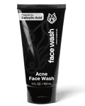 Black Wolf Salicylic Acid Acne Face Wash for Men - Charcoal Cleanser & Exfoliator for Oily Skin - Gentle Daily Treatment Clears Breakouts