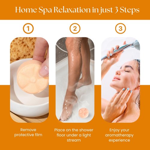 TLG Refresh Shower Steamers Aromatherapy 7 Pack – USA Made with Extra Menthol and Orange & Tea Tree Essential Oils – Shower Bomb for Relaxation, Citrus Shower Tablets – Gift for Men & Women