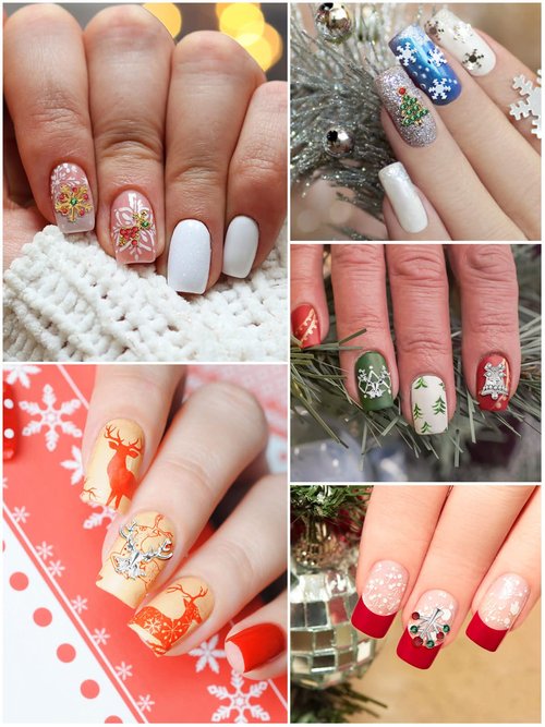 60PCS Christmas Nails Charms, Lorvain 3D Xmas Alloy Charms for Nails Snowflake Christmas Tree Nail Rhinestones Elk Santa Metal Nail Art Diamond Gems for Christmas Nail Art Decoration
