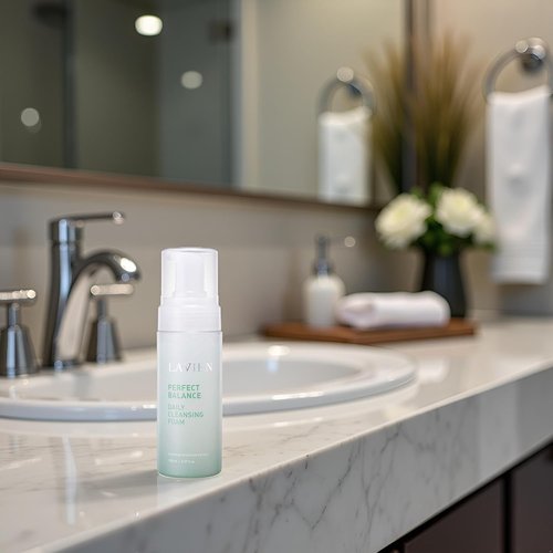 LAVIEN Perfect Balance Daily Cleansing Foam - Gentle Face Wash & Makeup Remover for All Skin Types - 5.97 Fl Oz (150ml)