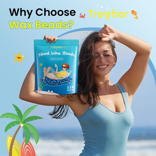 Troyber Hard Wax Beads for Hair Removal, Refill Wax Beans for All Body & Bikini(2.2lb) ﻿