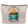 Ayxvt Dumpster Gifts Makeup Bag, Dumpster Bag,Dumpster Fire Cosmetic Bags for Women, Inspirational Positive Encouragement Gifts for Women Zipper Pouch