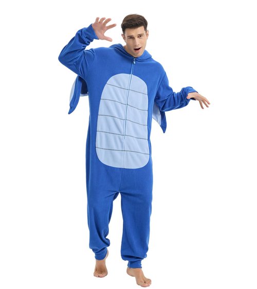 Focupaja Dragon Onesie Adults Animal Cosplay Halloween Pajamas Costumes Jumpsuit One Piece Sleepwear Blue Dragon Black Line XL