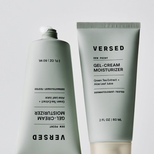 Versed Dew Point Gel Moisturizer For Face - Antioxidant-Rich Gel Cream with Green Tea Extract + Aloe Leaf Juice - Fast Absorbing, Non-Greasy Hybrid Facial Cream for Dry Skin, Vegan (2 fl oz)