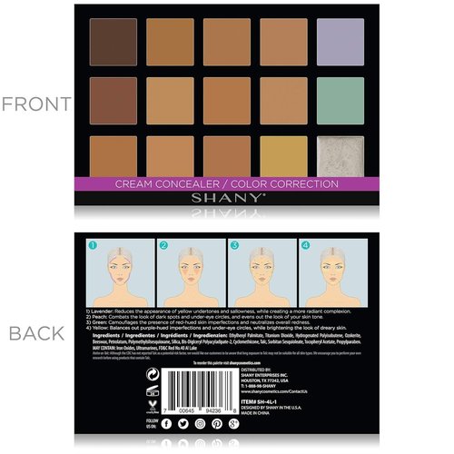 SHANY Cream Concealer Palette - 12 Color Makeup Set with Mirror for Flawless Coverage