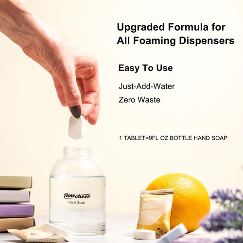 flowcheer Foaming Hand Soap Refill Tablets, 24 Pack, Makes 216 fl oz (24 x 9 fl oz Bottles),Variety Fragrance,Fresh & Clean Handwash, Eco Friendly foam Soap Tablets