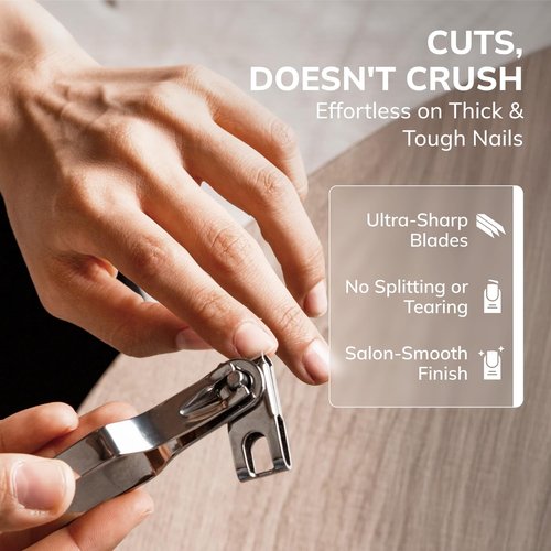 Swissker by Swissklip Nail Clippers for Men & Women | Finger Nail Clippers for Adult with 360 Degree Rotating Head I Fingernail Clippers for Women I Surgical-Grade Stainless Steel Material