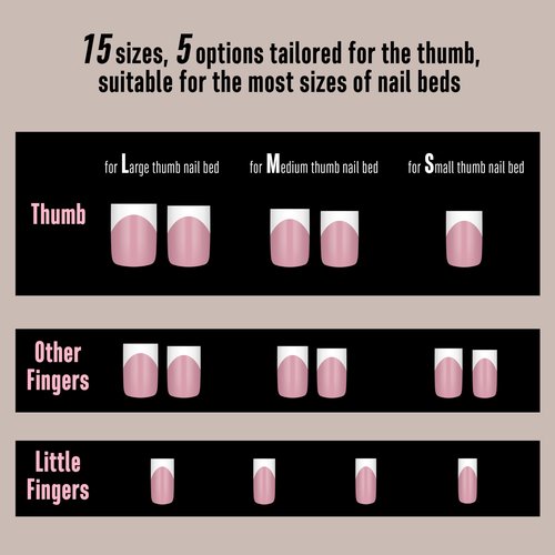 MUTIOVO White French Tip Short Straight Square Nail Tips Press on, BERRY PINK Extra Thick NEED Soft Gel Nail Extension, Need Builder gel & Top,Coat Full Cover False Nails, for DIY x 15 Sizes 150 pcs