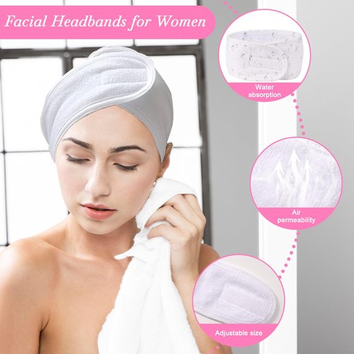 DLUGOPIS 34 Pcs Esthetician Facial Supplies Set: 4 Gold Bowls, 10 Mud Mask Applicators, 4 Cosmetic Brushes, 12 Compressed Sponges, 4 Facial Headbands for Unisex Face Cleansing