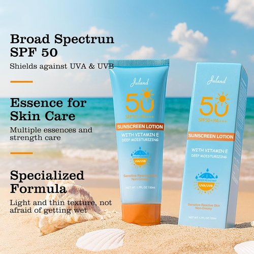 UV Defense Hydro Calming Sunscreen SPF 50+ | Vitamin C Moisturizing Protection for Sensitive Skin - 1.7 Fl Oz