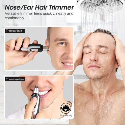 2026 Professional Ear and Nose Hair Trimmer by [Brand Name] - Painless, Waterproof, Dual Edge Blades, Black
