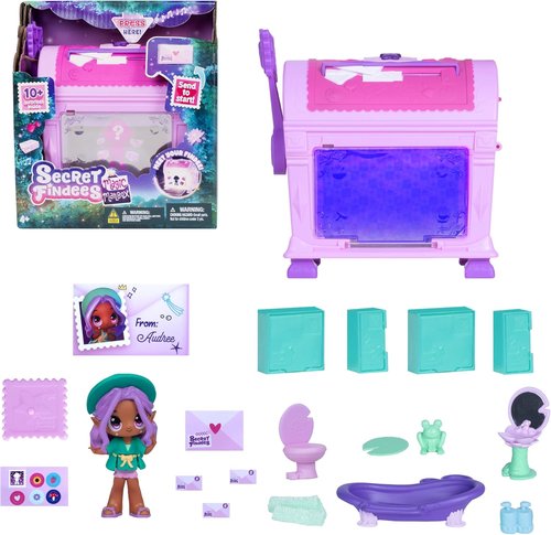 Goliath Secret Findees Magic Mailbox - Pink Surprise Box with Audree or Roxee | 10+ Hidden Treasures for Ages 4+