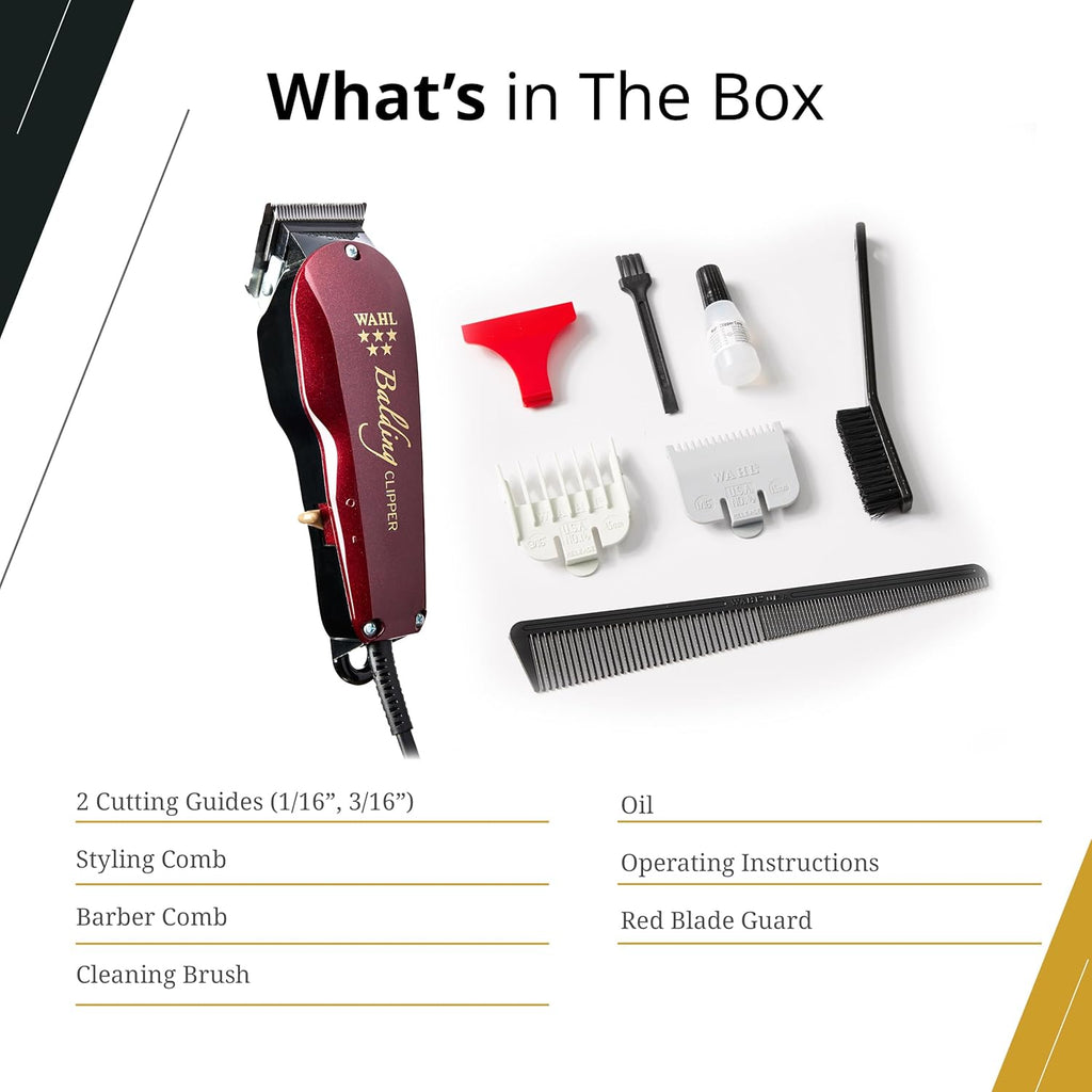 Wahl Professional 5 Star Balding Clipper - Corded V5000 Motor for Ultra-Close Trimming