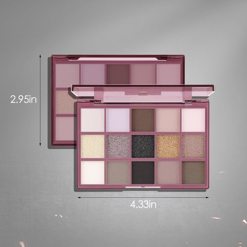 Boobeen 15-Color Eyeshadow Palette - Highly Pigmented Matte & Shimmer for Stunning Holiday Looks | Green