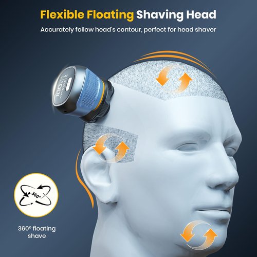 TLMUSE 6D Model 372 Replacement Shaver Head, Designed to Replace Old or Damaged Blades, only Compatible for TLMUSE 6D Head Shaver not for 7D Head Shaver, Magnetic Design, Easy to Replace