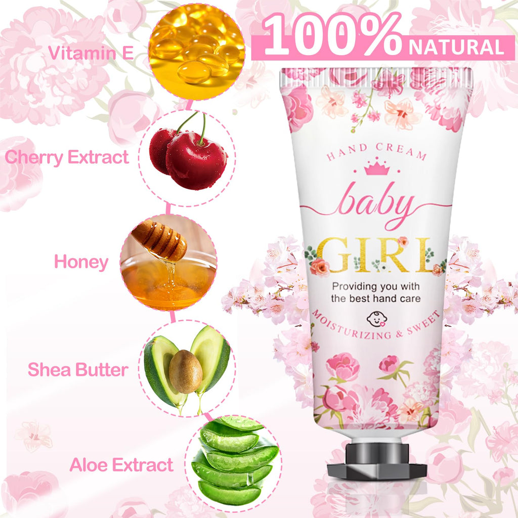 VISCOO 60 Sets Baby Shower Hand Cream Gifts, Baby Shower Party Favors for Guests, Hand Cream Set for Bridal Wedding Thank You Gifts, Travel Size Hand Lotion Bulk (Girl)