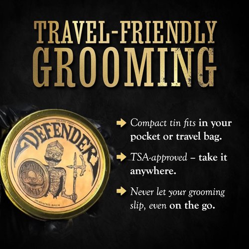THE VINTAGE GROOMING CO. Defender Mustache Balm and Defender Mustache Guard Set | 2oz Mustache Balm & Mustache Drinking Protector