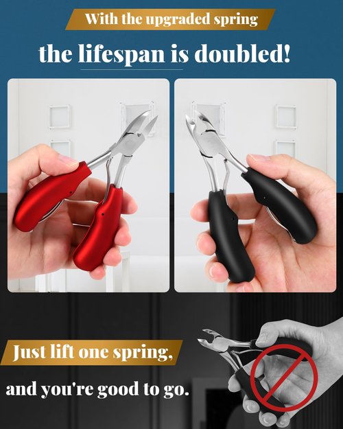 Tisojpod 5Pcs Toenail Clippers Set for Ingrown Toenail & Thick Toenails,Nail Clippers Set for Seniors Men Women,Ingrown Toenail Clippers,Professional Heavy Duty Toenail Clippers for Thick Toenails