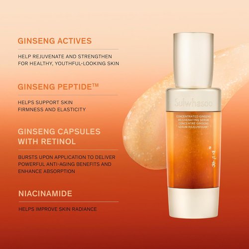Sulwhasoo Concentrated Ginseng Rejuvenating Serum - Anti-Aging Ginseng & Peptide Formula for Hydration & Wrinkles