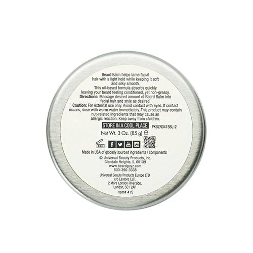 Beard Guyz Beard Balm - Conditioning & Styling Balm for Men | Softens & Moisturizes Facial Hair, 3 oz