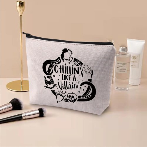 BDPWSS Evil Females Makeup Bag Chillin' Like a Villain Travel Pouch For Villain Gang Bad Girls Fans Gift Family Trip Gift (Like a villain)