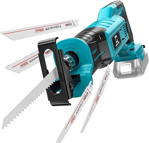 Cerycose Cordless Reciprocating Saw - Compatible with Makita 18V Battery | Variable Speed, 3200 SPM, 4 Blades